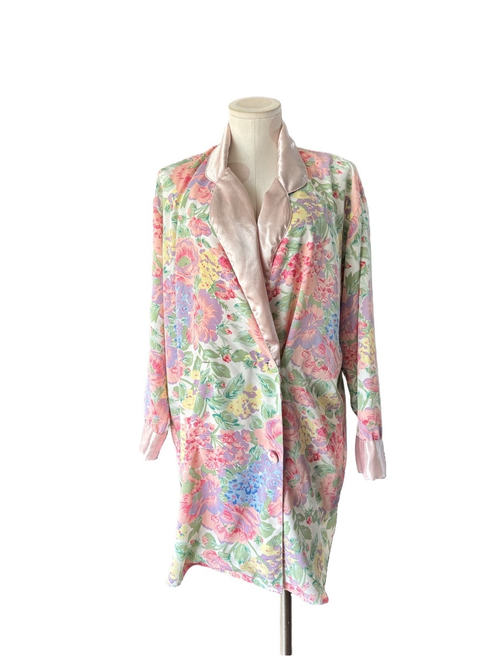 Vintage 90s Victoria’s Secret gold label floral robe - small